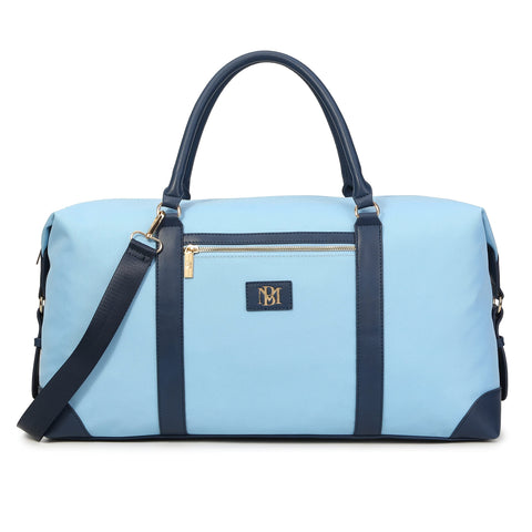 BADGLEY MISCHKA Barbara XL Canvas Weekender Duffel Bag (Light Blue)