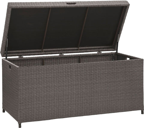 Palm Harbor Wicker Outdoor Storage Box Weathered Gray