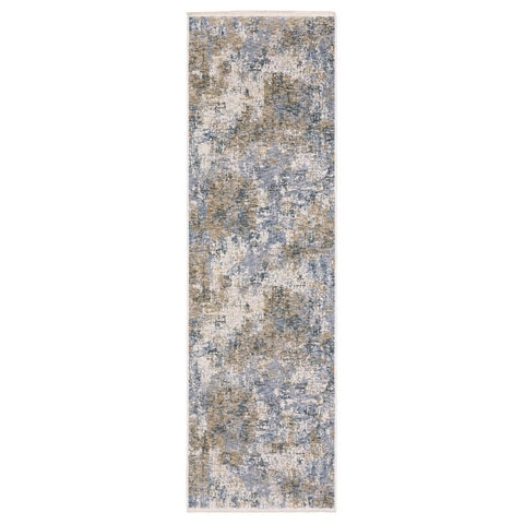 Oriental Weavers Hayden Area Rug - HAY08-2'3" x 7'6" - in Beige/Blue - Modern Style, Stain Resistant, Family and Pet Friendly, Entryway, Hallway Runner Rug