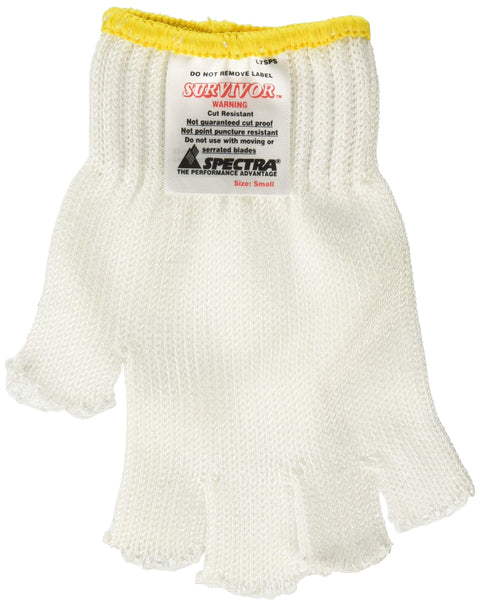 MCR Safety 9349SD Fingerless ANSI Cut Level 5 Cut Resistant 7 Gauge Regular Weight Survivor Gloves, Small, 1-Pair