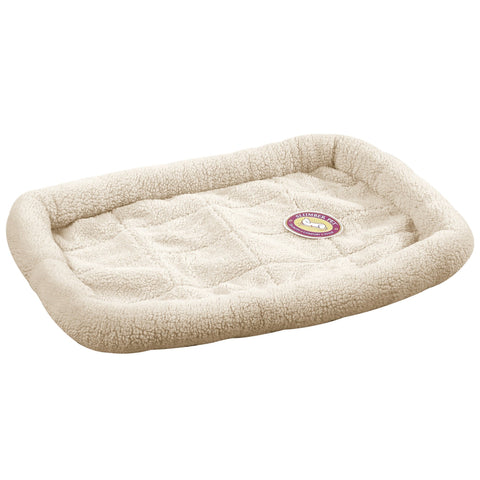 Slumber Pet Sherpa Crate Beds - Comfortable Bumper-Style Beds for Dogs and Cats, Medium, Natural Beige, 20.5" L x 13.5" W x 6.5" Th
