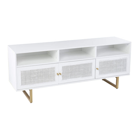 SEI Furniture Mursley w/Storage Media Cabinet, White/Gold (AMZ3194901SM)