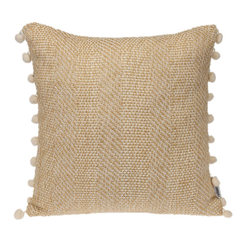 Parkland Collection Transitional Woven Beige Square 18" x 18" Pillow