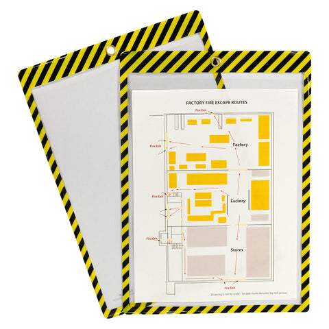 C-Line Safety Striped Shop Ticket Holders