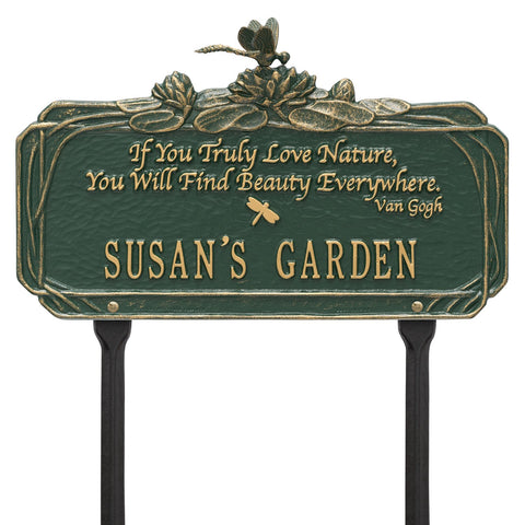 Butterfly Rose Garden Quote Personalized Lawn Plaque