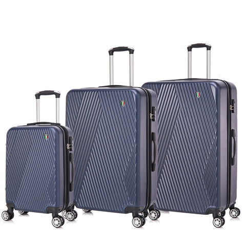 TUCCI Italy COLPI 3PC Hardside Luggage Set (20", 24", 28") - Blue