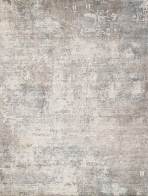 Pasargad Home Beverly Collection Hand-Loomed Grey/Multicolor Bsilk Area Rug with Cotton Backing- 6' 0'' X 9' 0''