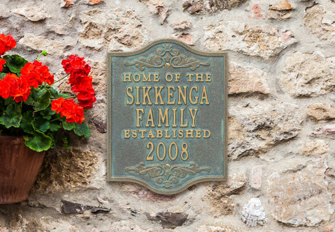 Whitehall Buena Vista Anniversary Wedding 3312BV Personalized Plaque Bronze Verdi 11.0 x 8.5 x .34