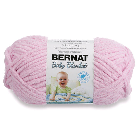 Bernat Baby Blanket Yarn, 3.5oz, Super Bulky 6 Gauge - Pink - Single Ball Machine Wash & Dry (454533)