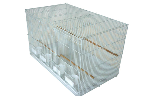 YML BREEDING Bird CAGE with Divider, White