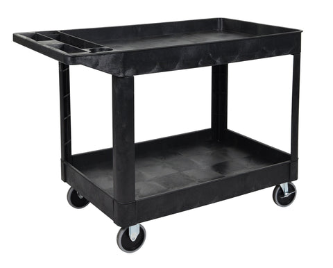 Luxor XLC11-B Two Shelf Heavy-Duty Utility Cart , Black