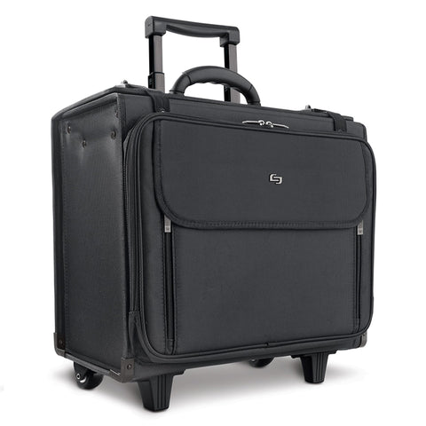 Solo New York Rolling Catalog Case with Wheels - Roller Laptop Bag, Wheeled Briefcase for Women & Men, Carry On Size for Travel, Litigation Bag for Lawyers, Fits 17.3" Computer - Morgan, Black