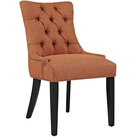 Modway Regent Button Tufted Upholstered Fabric Dining Chair in Orange