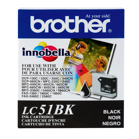 Brother Innobella LC51BK -Ink Cartridge, 500 Page Yield, Black