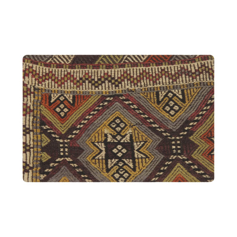 Pasargad Home Vintage Turkish Kilim Multi Color Accent Pillow Cover - 16" x 24"