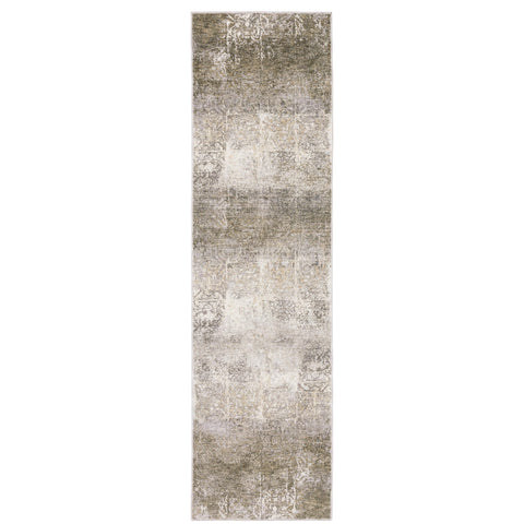 Oriental Weavers Nebulous Area Rug - 1330E - 2'3" x 7'6" - in Ivory/Grey - Modern Style, Stain Resistant, Family and Pet Friendly, Entryway, Hallway Runner Rug