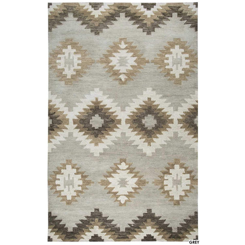 Rizzy Home Alora Decor Napoli 5' x 8' Southwestern Motifs Blue/Ivory Hand-Tufted Area Rug