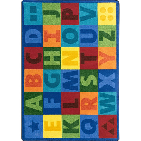 Joy Carpets Colorful Learning Area Rug in Color Multi, 7'8" x 10'9"