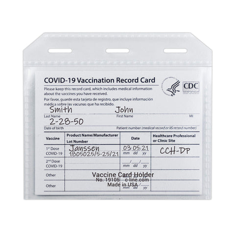 C-Line Vaccine Card Holder, Clear, 4” x 3”, 5/PK (19105)
