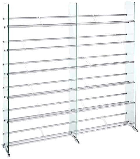 TransDeco CD/DVD Rack, 792 552, Clear/Silver