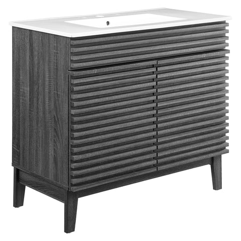 Modway Render 36" Bathroom Vanity in Charcoal White