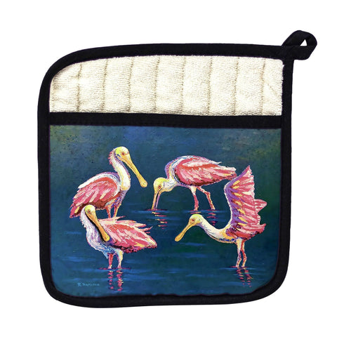 Spoonbill Gathering Pot Holder - 9x9