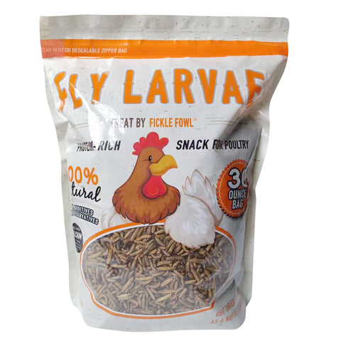 Buffalo Tools Fickle Fowl 30 oz Bag Black Soldier Fly Larvae for Chickens, Wild Birds, Ducks, and Small Pets - 3 Pk