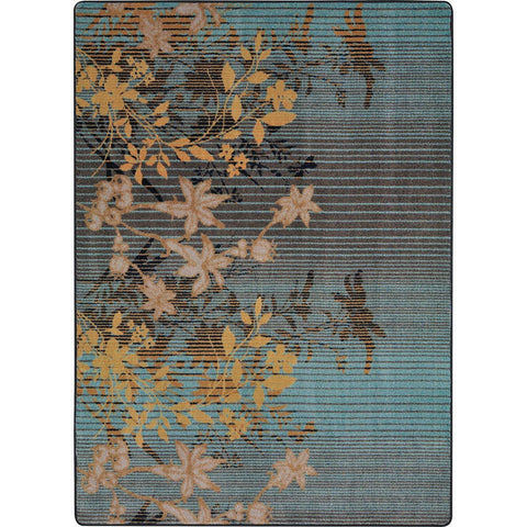 Joy Carpets First Take Peaceful Garden Area Rug in Color Lagoon, 10'9" x 13'2"