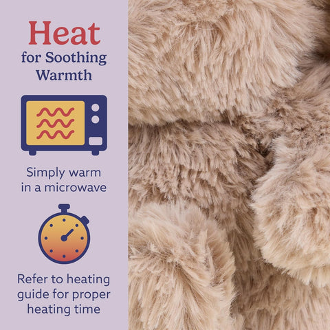 warmies Junior Microwavable & Weighted Stuffed Animals, Brown Bunny - Heated Stuffed Animal Plushie for Warmth & Comfort - Cute Soft Plush Toys for Adults & Children (Boys, Girls, Babies & Toddlers)