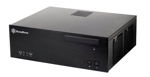 Silverstone Technology Aluminum Front Panel and SECC Body Micro ATX HTPC Computer Case with 2X USB3.0 Front Ports Cases in Black GD04B-3.0-USA