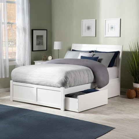 AFI Portland Platform Bed with Footboard & Storage Drawers