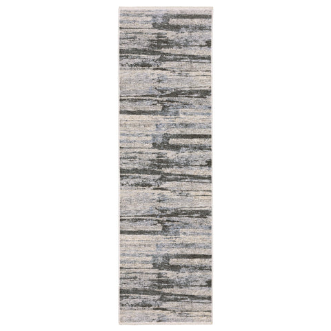 Oriental Weavers Hayden Area Rug - HAY07-2'3" x 7'6" - in Grey/Ivory - Modern Style, Stain Resistant, Family and Pet Friendly, Entryway, Hallway Runner Rug