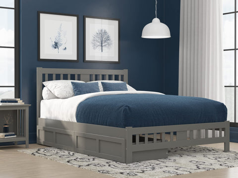 Tahoe Queen Bed with Footboard and 2 Drawers in Grey