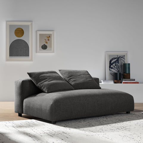 Modway Solace Modular Fabric Loveseat in Charcoal - Modern Armless Loveseat Couch - Comfy Deep Seat 2-Seater Sofa with Fabric Upholstery - Oversized Modular Love Seat for Living Room