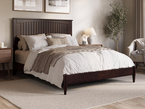Naples Queen Solid Wood Low Profile Platform Bed in Espresso