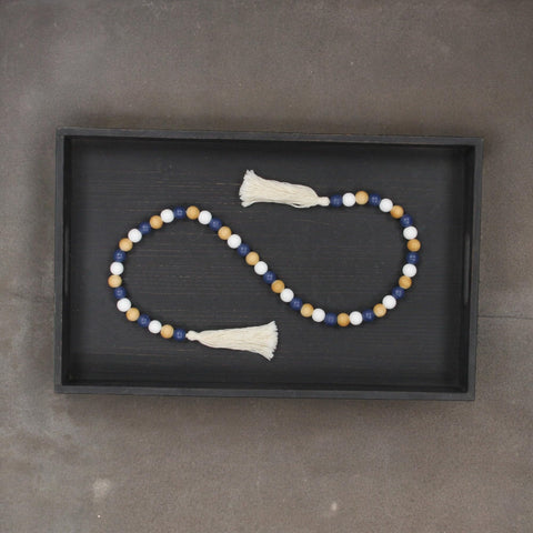 Chuengs Kira Brown Blue and White Beaded Garland 6043