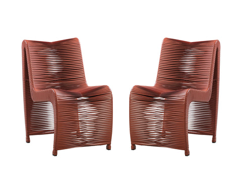 Boraam Loreins Outdoor Patio Chairs, Set of 2 - Terracotta
