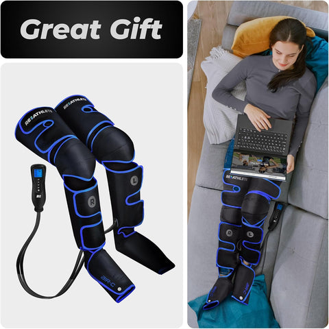 REATHLETE Leg Massager - Full Leg Massager for Circulation and Pain Relief, 4 Modes of Massage | Thigh, Calf, Foot Massager | Air Compression Leg Massager