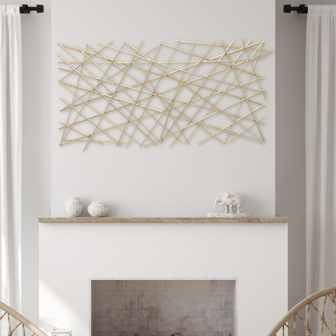 Cheungs Polaris Rectangle Linear Metal Abstract Wall Art - Gold 6089GD