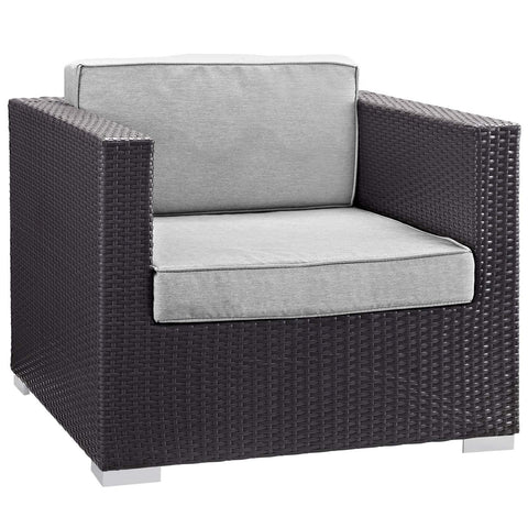 Modway Convene Outdoor Patio Armchair, Espresso Gray