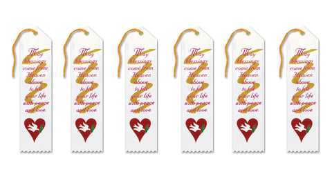 Beistle May Blessings Come From Heaven Ribbons, 2 by 8-Inch, 6-Pack