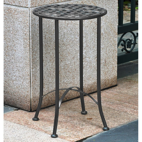 International Caravan Mandalay 15" Wrought Iron Patio Table in Petwer