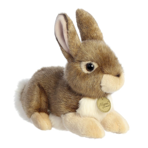 Aurora® Realistic Miyoni® Eastern Cottontail Rabbit Stuffed Animal - Lifelike Detail - Cherished Companionship - Brown 11 Inches