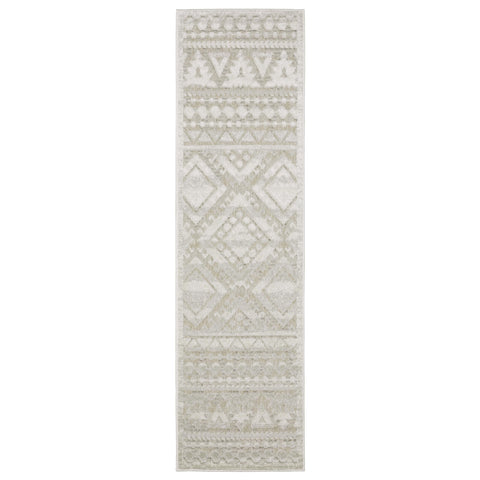 Oriental Weavers Tangier Area Rug - TAN01-2'3" x 7'6" - in Beige/Ivory - Eclectic Global Style, Stain Resistant, Family and Pet Friendly, Entryway, Hallway Runner Rug
