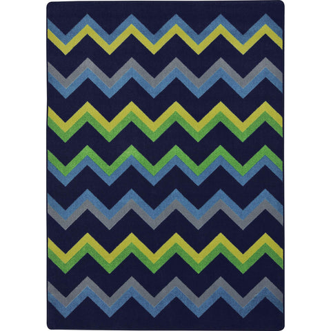 Joy Carpets Kid Essentials Sonic Teen Area Rugs, 7'8" x 10'9", Navy