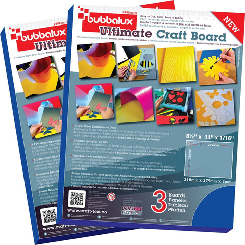 Floortex FPBU118BL2 CraftTex Bubbalux Marine Blue Craft Board-2 Packs of 3 Letter Size Sheets, 8.5 x 11