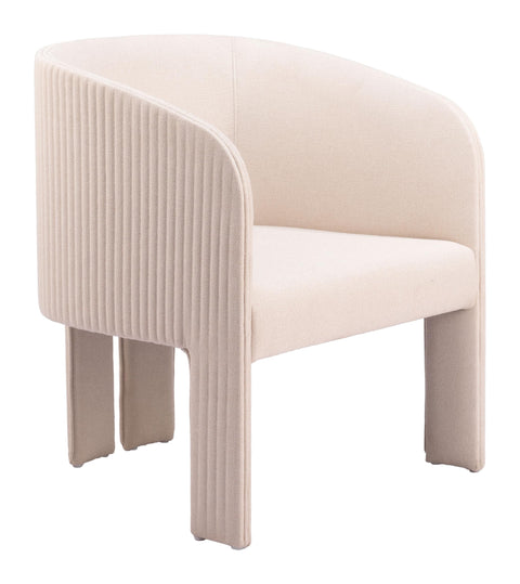 Zuo Hull Accent Chair Beige, Beige Accent Chair, Modern Style, Plain Fabric, Comfy and Durable Polyester Fabric, Plywood, Indoor Living, 24.8" W x 22.8" D x 29.1" H, Non-Stackable