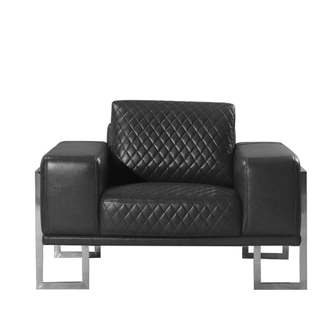 Quilted Charcoal Chair - Grey