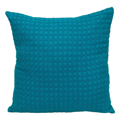 Parkland Collection Transitional Solid Blue Square 20" x 20" Pillow