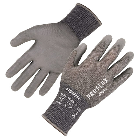 Ergodyne unisex adult ANSI A4 PU Coated CR Gloves, Gray, Small US